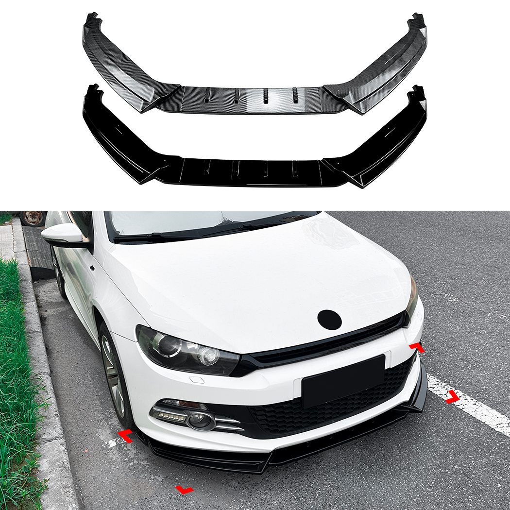 AMP-Z Front Bumper Lip Spiltter For VW Volkswagen Scirocco MK3 Pre-Facelift Rline GTS 2008-2014
