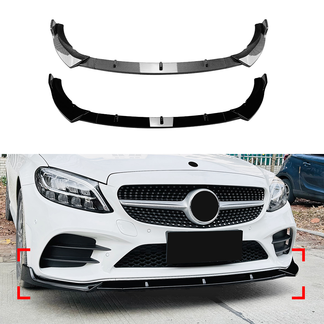 AMP-Z Front Bumper Lip Spiltter For Mercedes Benz C Class W205 Facelift AMG Line 2019-2021