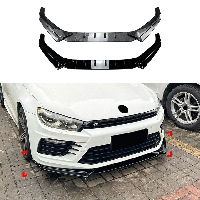 AMP-Z Front Bumper Lip Spiltter For VW Volkswagen Scirocco MK3.5 R 2015+