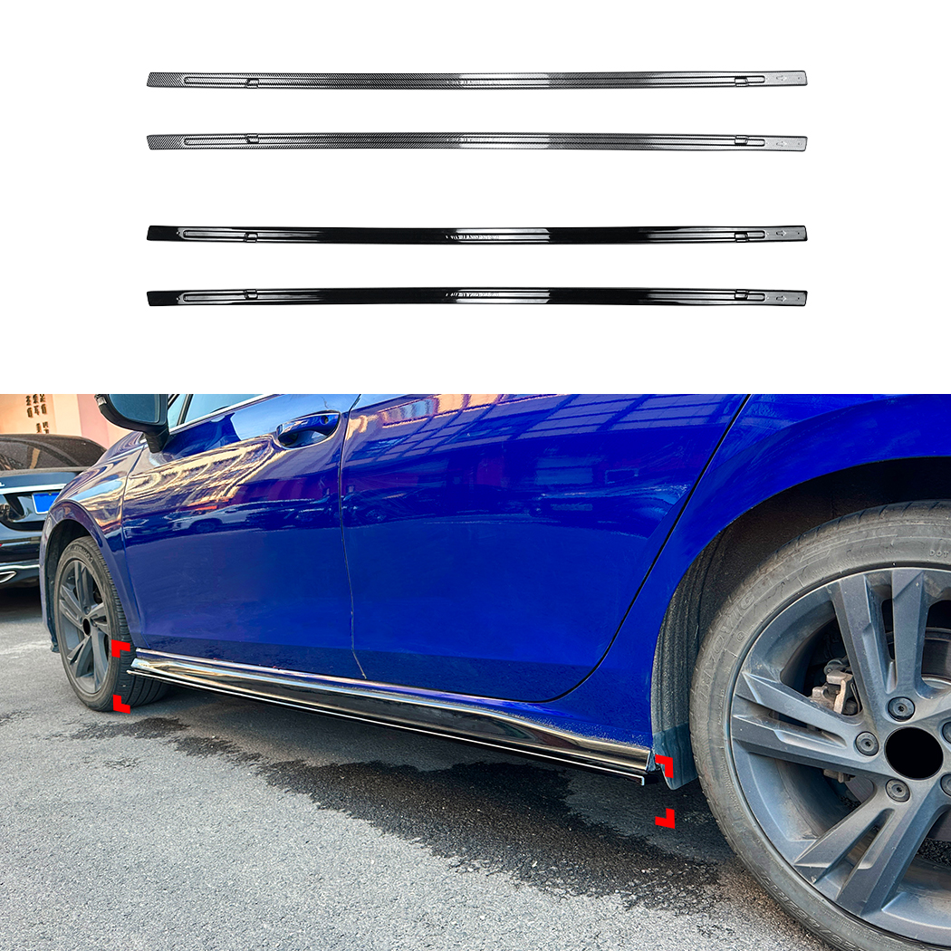 AMP-Z Side Skirt Rocker Panel Splitter Lip For VW Volkswagen Golf MK8 Rline GTI GTD 2020+
