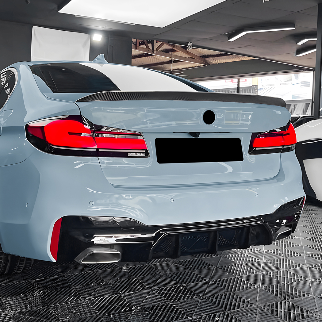 AMP-Z Rear Bumper Spoiler Lip Black For BMW 5 Series G30 G31 M Sport 2018-2023