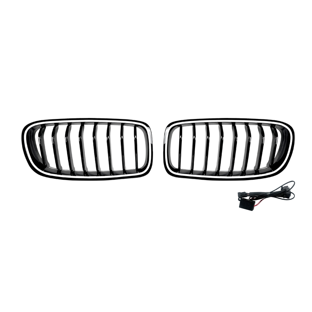 AMP-Z Front Bumper Grille Grill With Lights For BMW 3 Series F30 F31 2013-2018