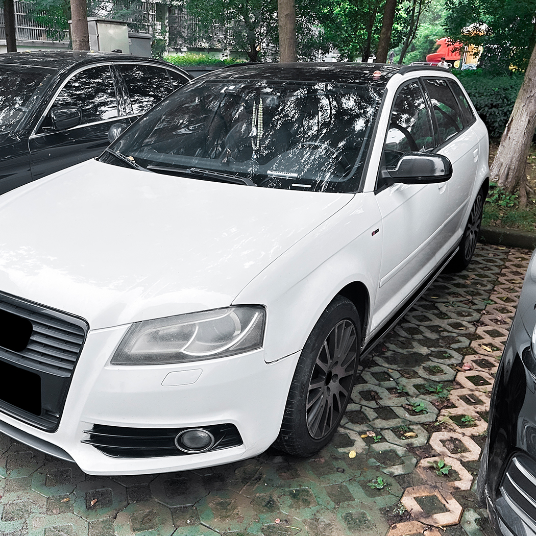 AMP-Z Side Skirt Rocker Panel Splitter Lip For Audi A3 8P Sline 2004-2013