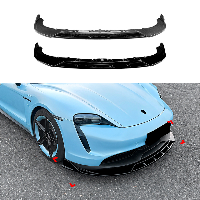 AMP-Z Front Bumper Lip Splitter For Porsche Taycan 2019+
