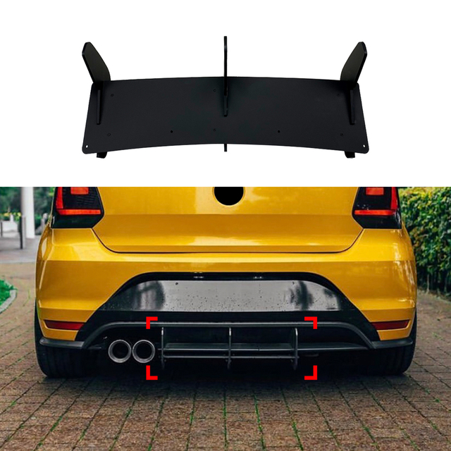 AMP-Z المصد الخلفي المصد الخلفي Diffuser Valance Lip لـ Volkswagen VW Polo MK5 gti 6R 6C 2011-2017