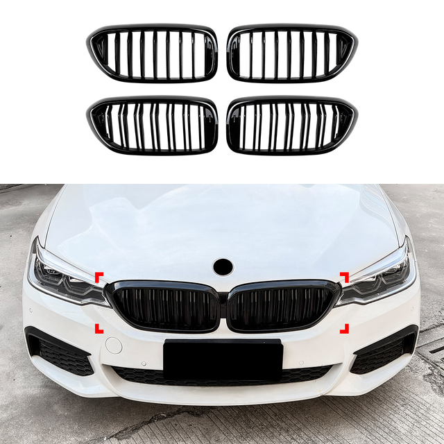 AMP-Z Front Bumper Grille Grill For BMW 5 Series G30 G31 Pre-facelift 2017-2020
