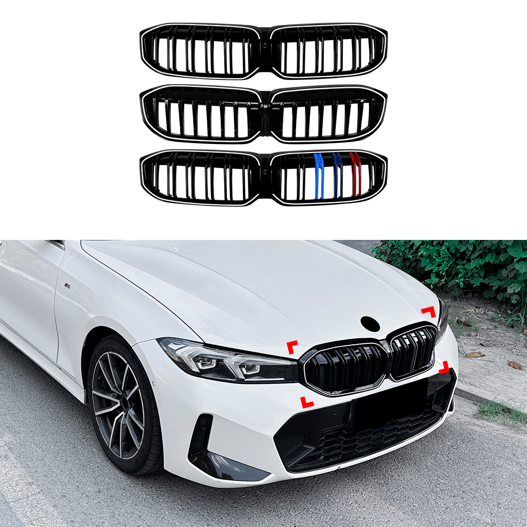AMP-Z Front Bumper Grille Grill With Lights For BMW 3 Series G20 G21 LCI 2023+