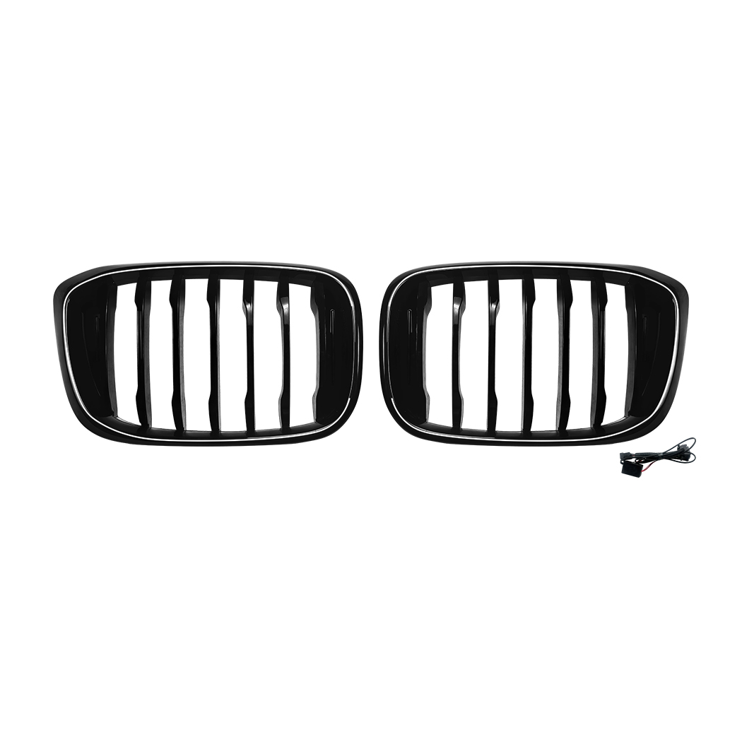 AMP-Z Front Bumper Grille Grill With Lights For BMW X3 X4 G01 G02 Pre-Facelift 2018-2022