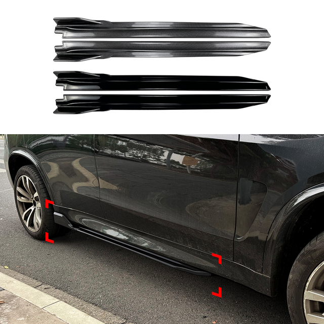 AMP-Z Side Skirt Rocker Panel Splitter Lip For BMW X5 F15 M Sport 2014-2018