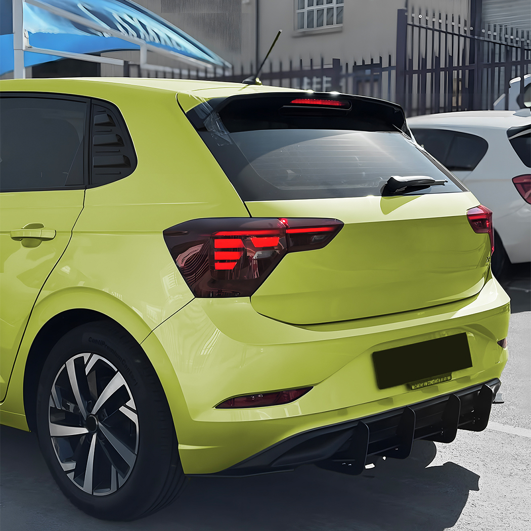 AMP-Z Rear Bumper Short Spoiler Diffuser Valance Lip For Volkswagen VW Polo MK6.5 Standard 2022+