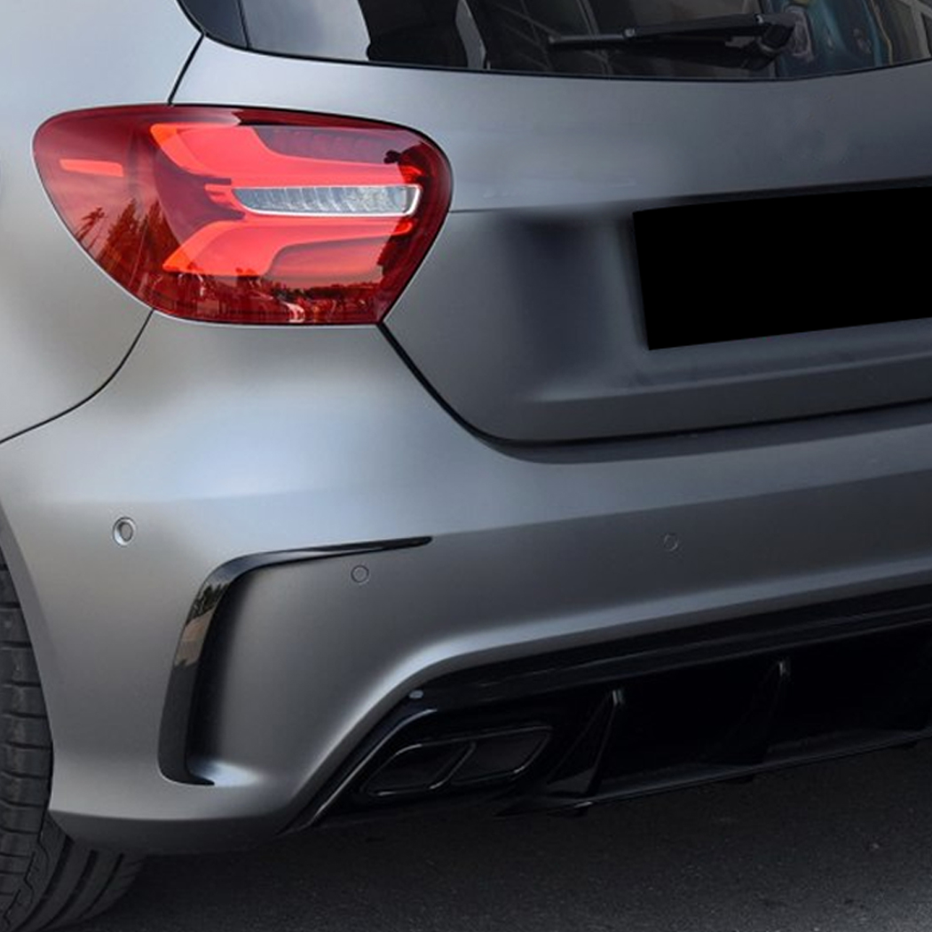 AMP-Z Rear Bumper Fins Spoiler Canards For Mercedes Benz A Class W176 2013-2018