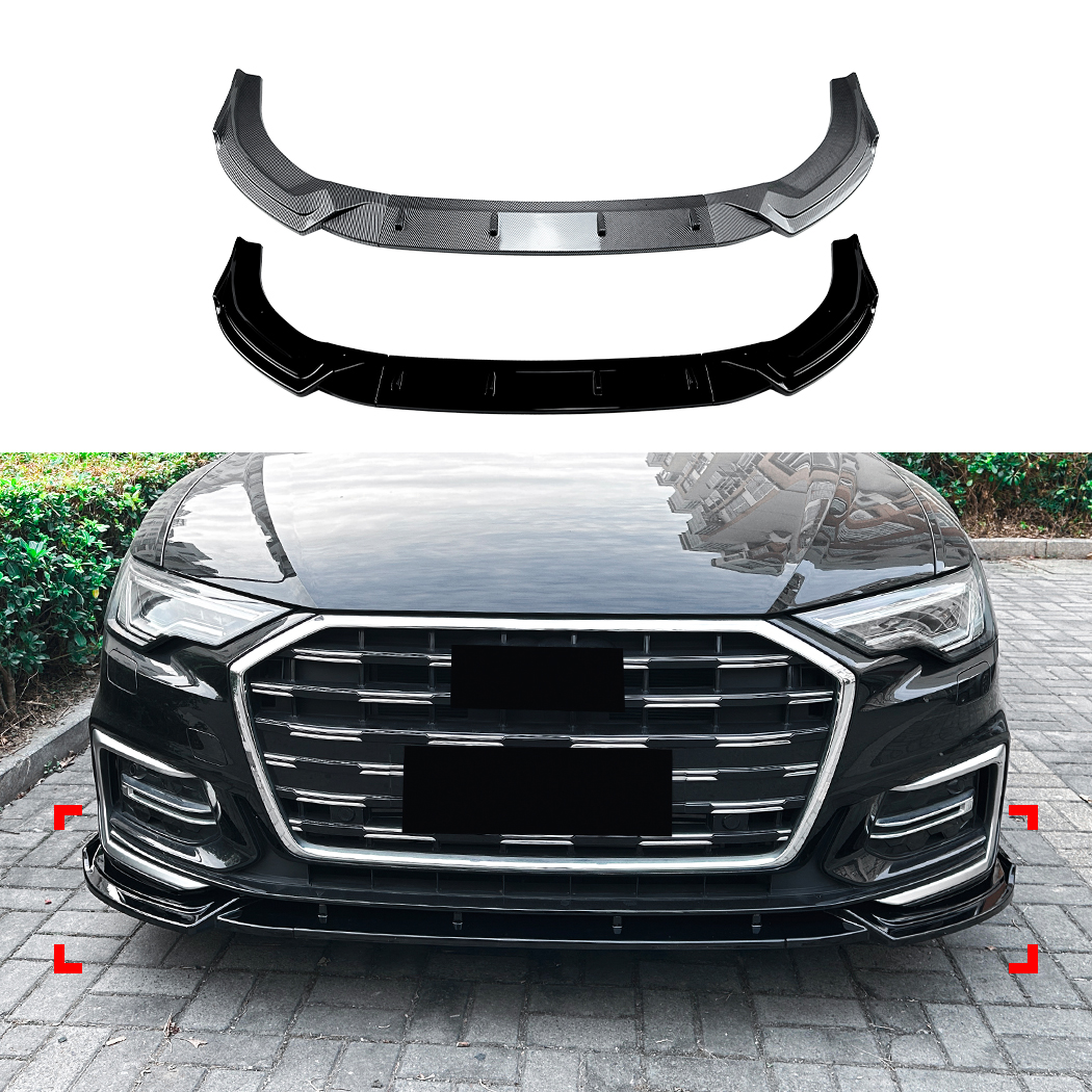 AMP-Z Front Bumper Lip Spiltter For Audi A6 C8 Sline 2018-2025