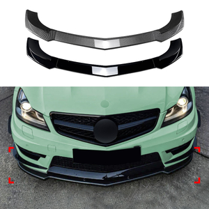AMP-Z Front Bumper Lip Spiltter For Mercedes Benz C Class W204 Facelift C63 AMG 2011-2024