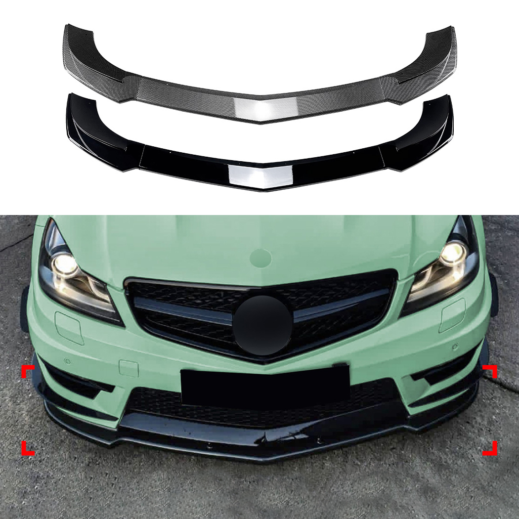 AMP-Z Front Bumper Lip Spiltter For Mercedes Benz C Class W204 Facelift C63 AMG 2011-2024