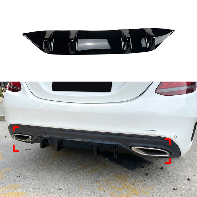 AMP-Z Rear Bumper Spoiler Lip For Mercedes Benz C Class W205 Facelift 2019-2021