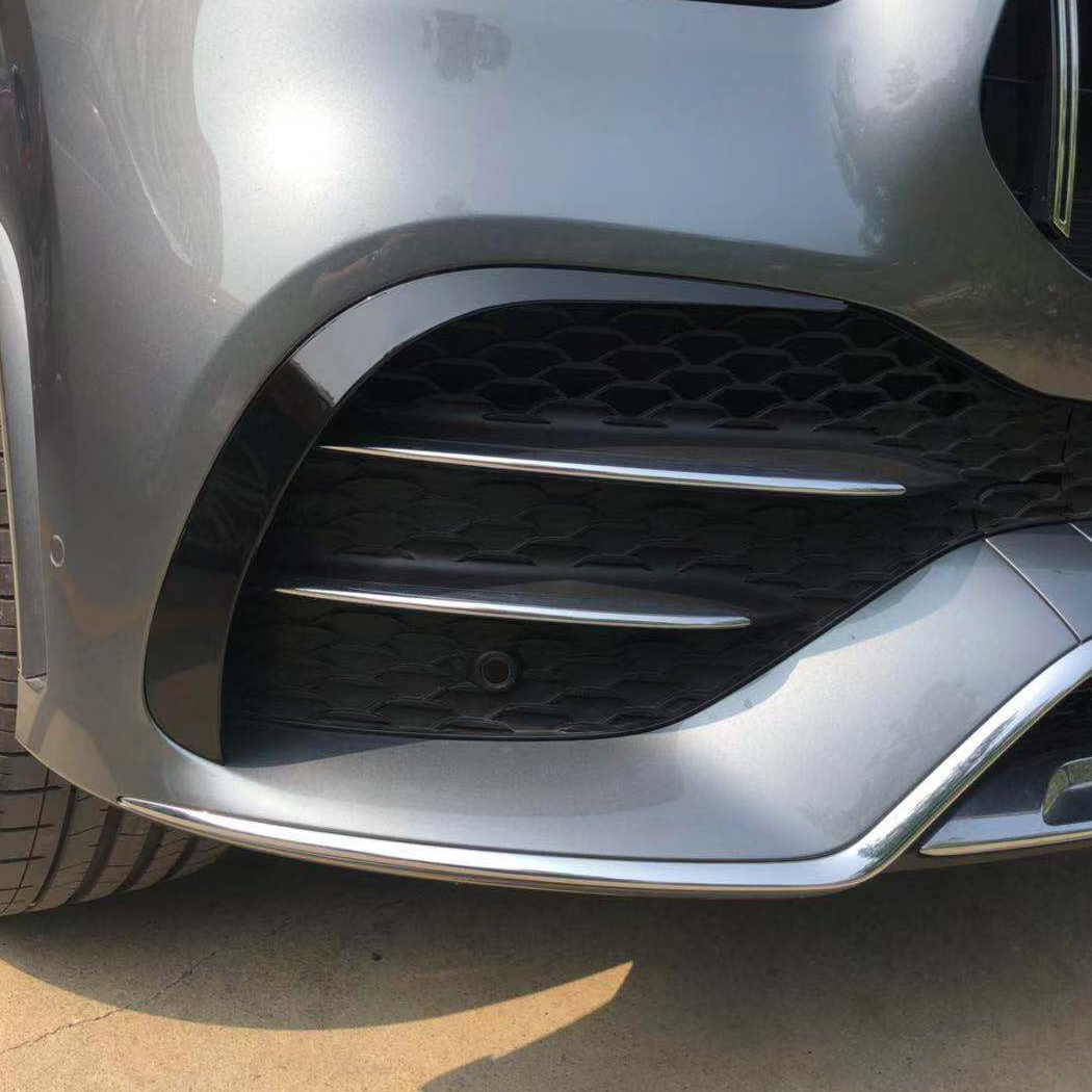 AMP-Z Front Bumper Fins Spoiler Canards For Mercedes Benz GLE Class W167 C167 Pre-facelift AMG-Line 2019-2023