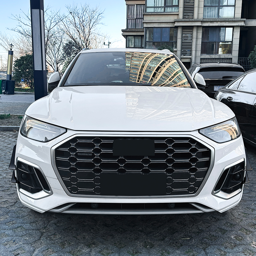 AMP-Z Front Bumper Fins Side Spoiler Canards For Audi Q5 FY Sline Facelift 2021-2024