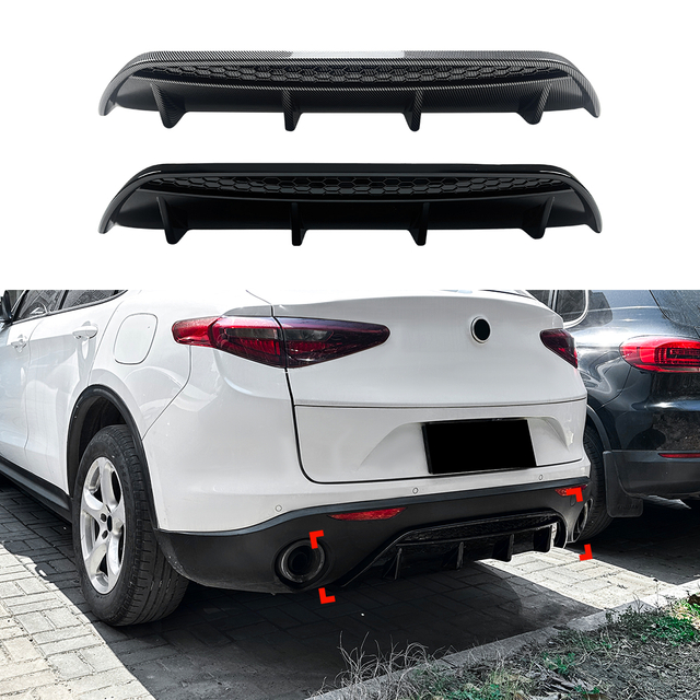 Amp-z achter bumperspoiler lip voor Alfa Romeo Stelvio 2017+