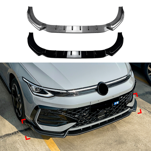 amp-z الأمامي الشفاه الشفاه spiltter لـ VW Volkswagen Golf MK8 8.5 Rline GTI 2024+