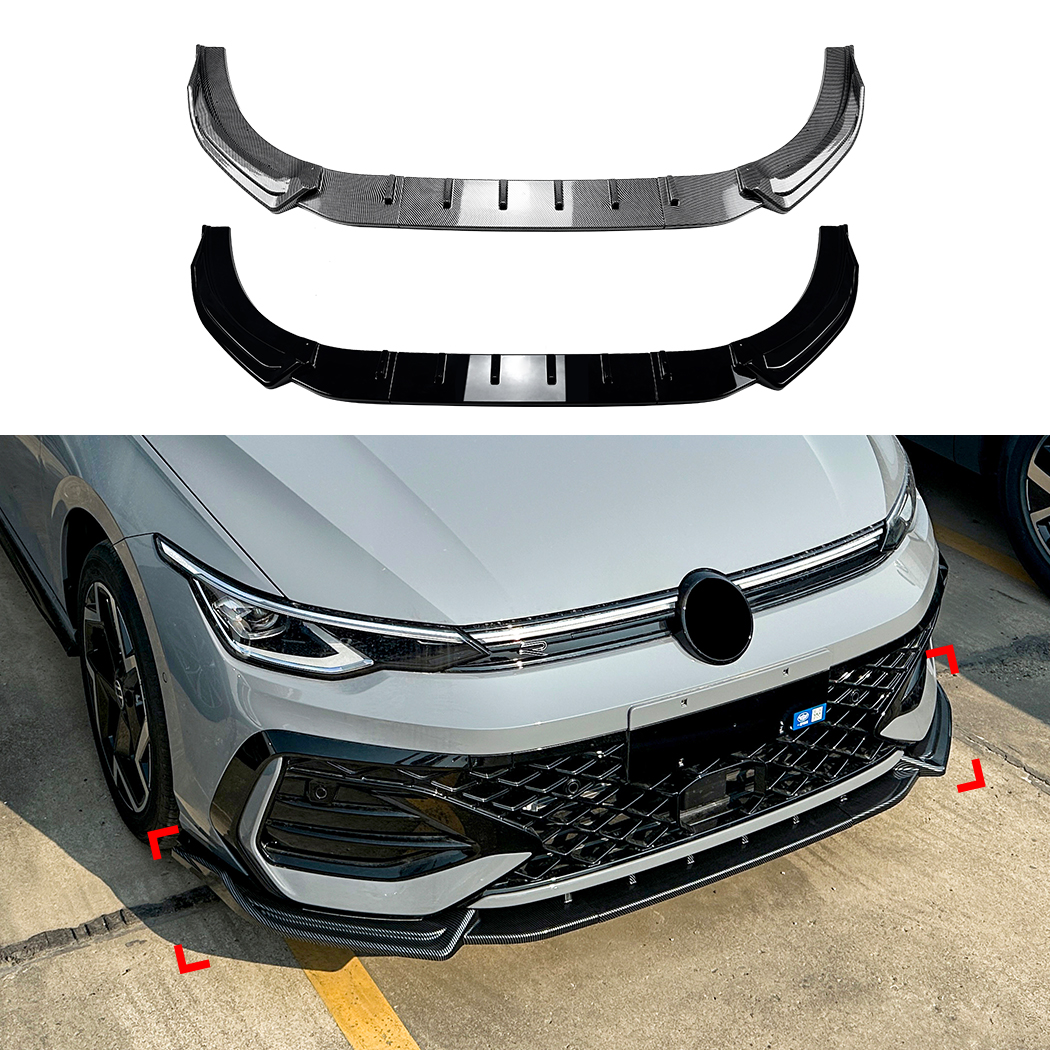 AMP-Z Front Bumper Lip Spiltter For VW Volkswagen Golf MK8 8.5 Rline GTI 2024+