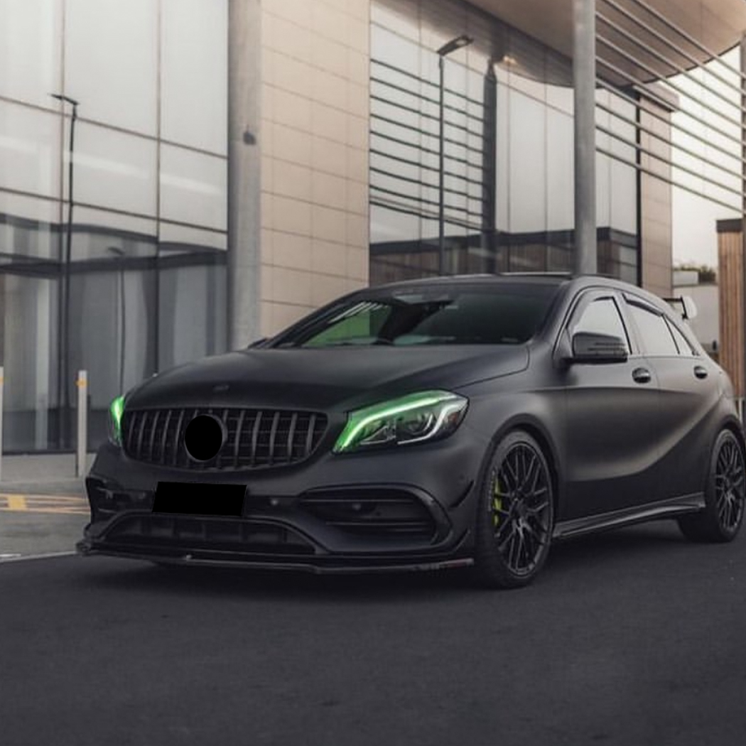 AMP-Z Front Bumper Lip Spiltter For Mercedes Benz A Class W176 AMG Line 2013-2018