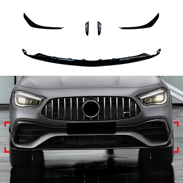 AMP-Z Front Pumper Fins Clanards لـ Mercedes Benz GL A Class GLA 180 200 220 GL A3 5 GL A4 5 H247 AMG-Line 2020+