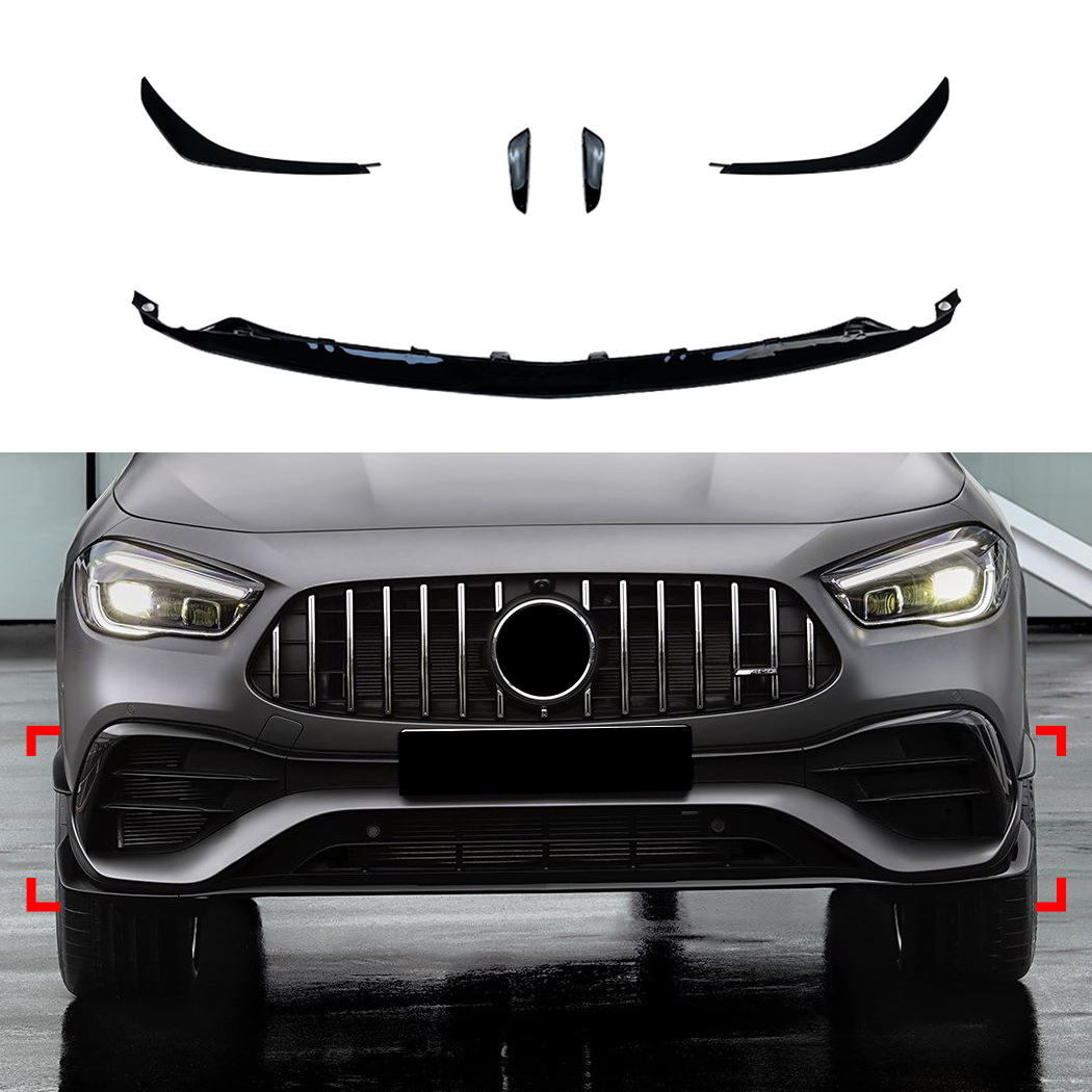 AMP-Z Front Bumper Fins Spoiler Canards For Mercedes Benz GLA Class GLA 180 200 220 GLA35 GLA45 H247 AMG-Line 2020+