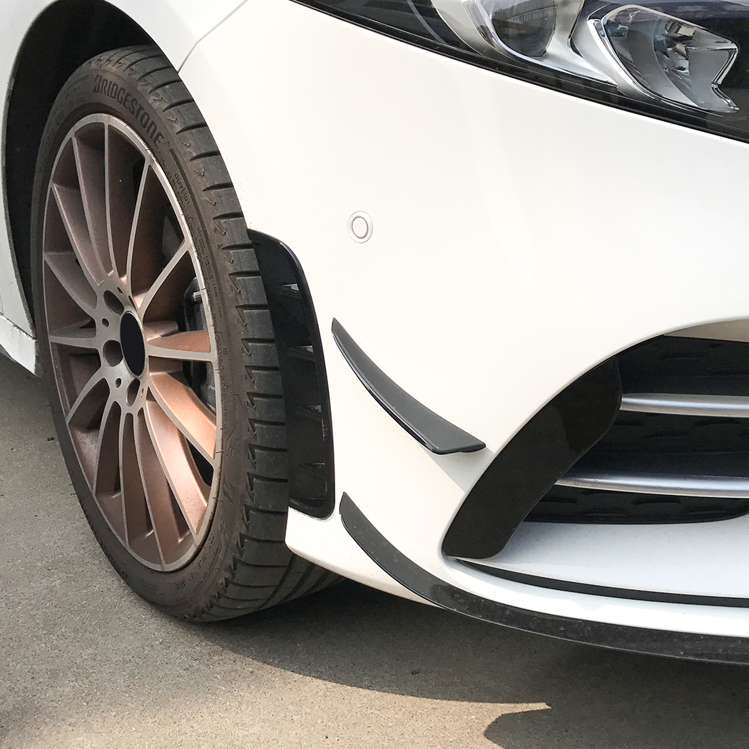 AMP-Z Front Bumper Fins Side Spoiler Canards (Type A) For Mercedes Benz A Class W177 Hatchback/Sedan AMG Line 2018+