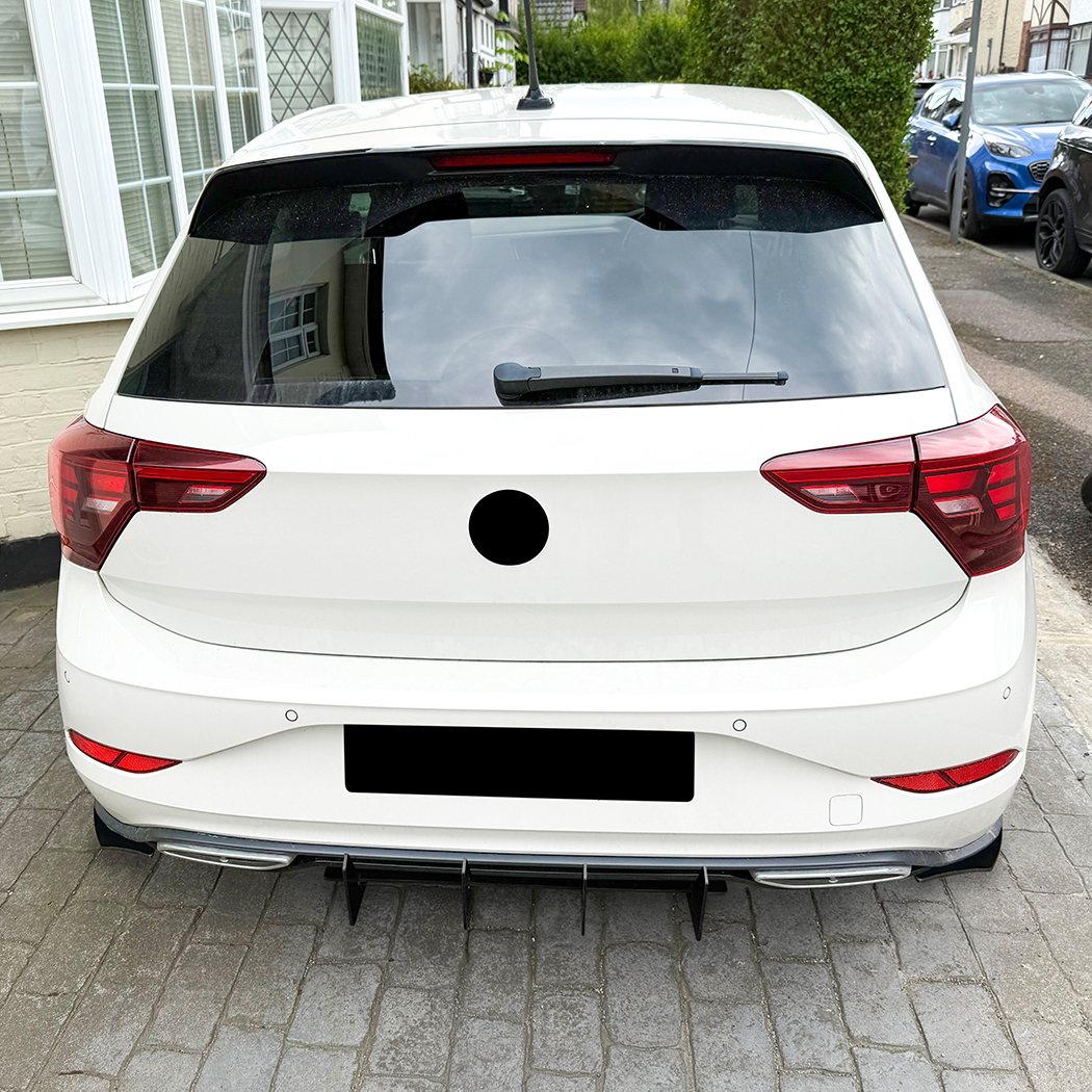 AMP-Z Rear Bumper Spoiler Diffuser Valance Lip For Volkswagen VW Polo MK6.5 Rline 2022+