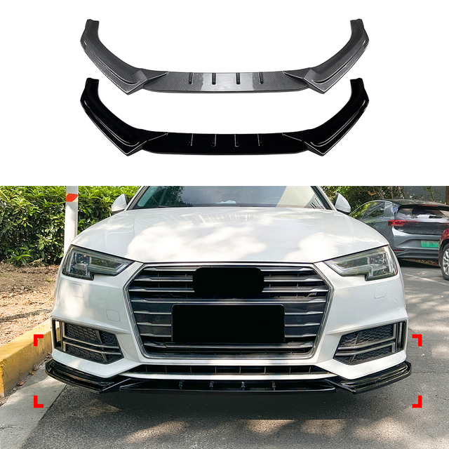 AMP-Z الأمامي الشفاه الشفاه spiltter لـ Audi A4 B9 sline pre-facelift 2017-2019
