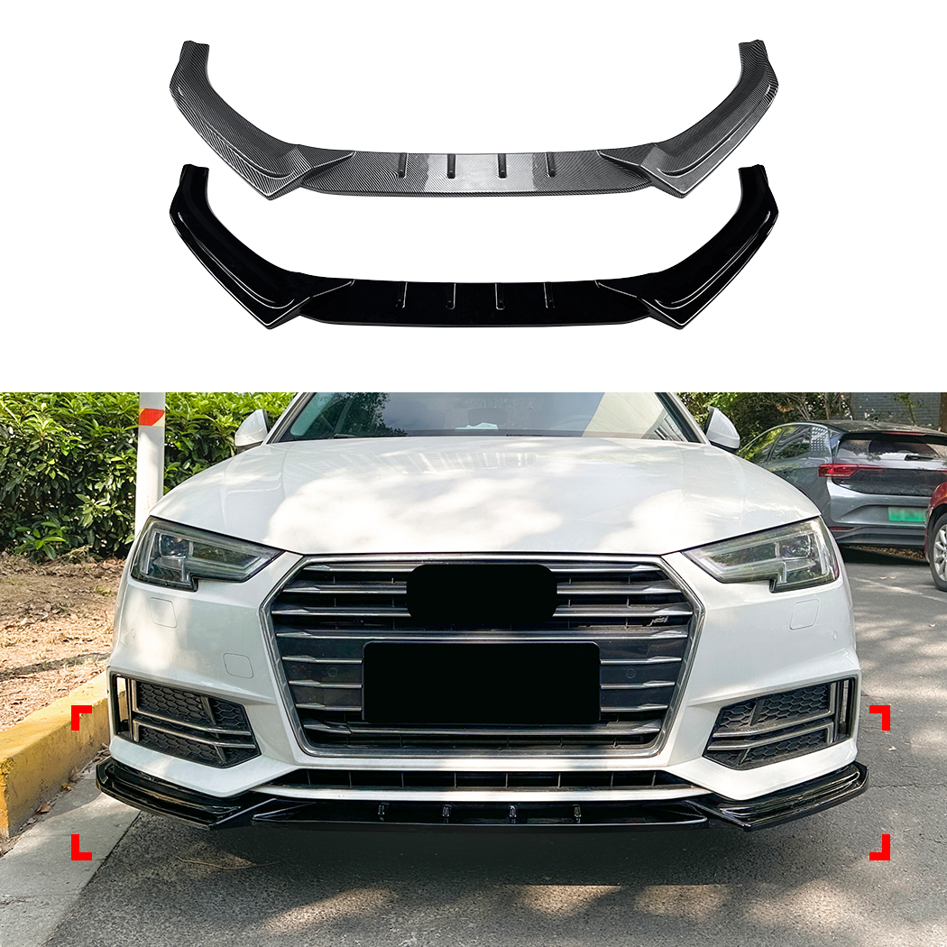 AMP-Z Front Bumper Lip Spiltter For Audi A4 B9 Sline Pre-facelift 2017-2019