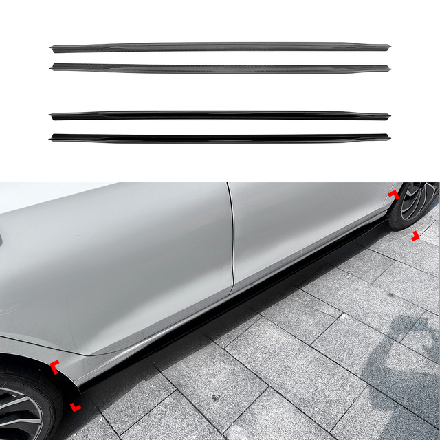 AMP-Z Side Skirt Rocker Panel Splitter Lip For VW Volkswagen Golf MK8 8.5 GTI Rline 2020+