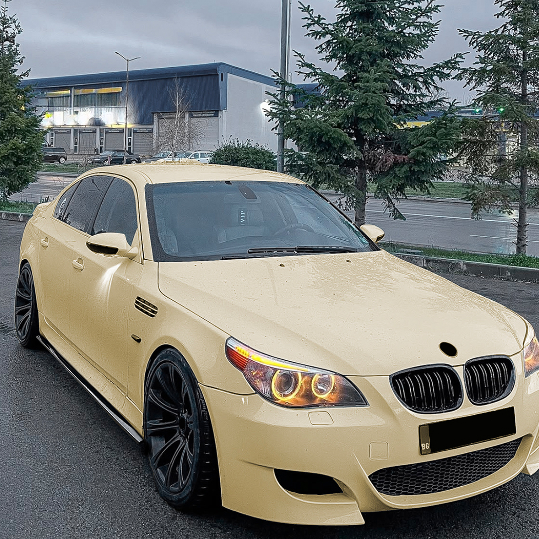 AMP-Z Side Skirt Rocker Panel Splitter Lip For BMW 5 Series E60 E61 M Sport M5 2005-2010