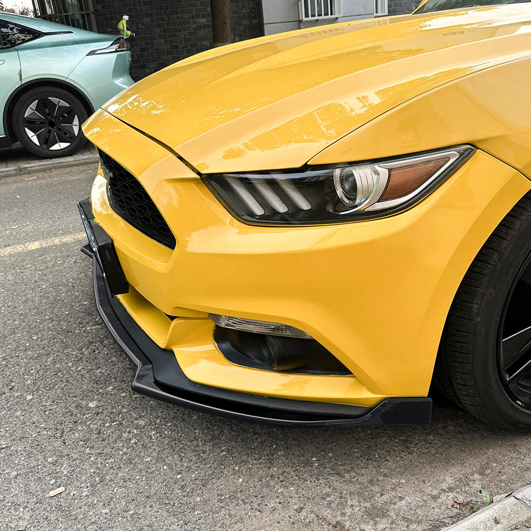 AMP-Z Front Bumper Lip Spiltter Black For Ford Mustang MK6 2015-2017
