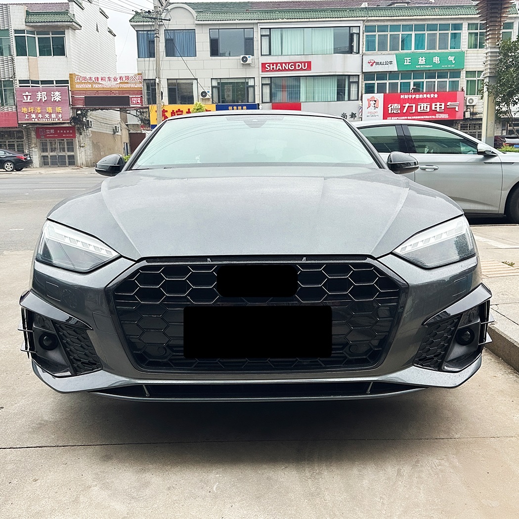 AMP-Z Front Bumper Fins Spoiler Canards For Audi A5 S5 F5 Facelift Sline 2021-2024