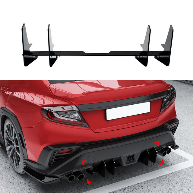 AMP-Z المصد الخلفي المصد الخلفي Short Spoiler Diffuser Valance Lip لـ Ford Subaru WRX STI VB 2020+