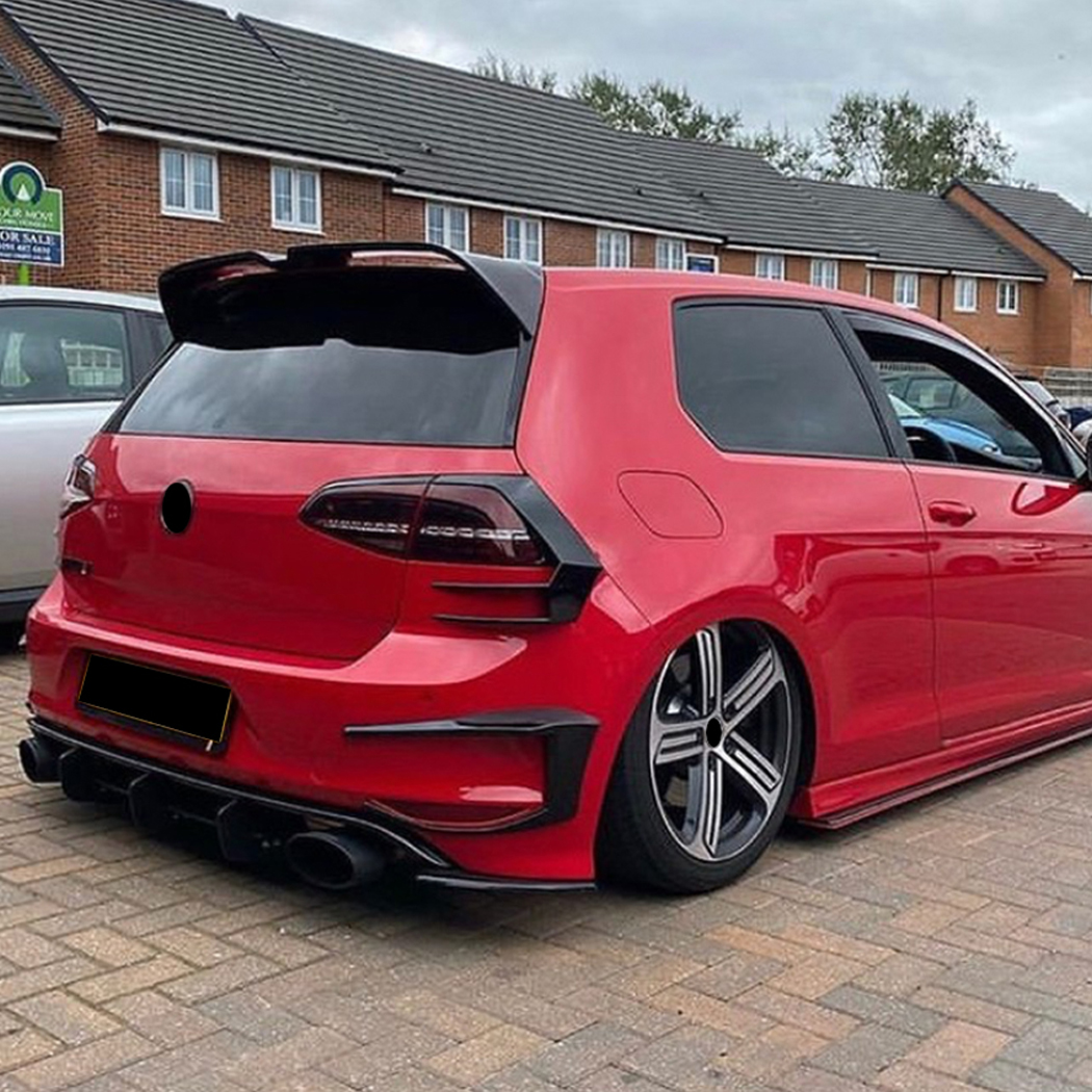 AMP-Z Rear Light Bumper Fins Spoiler Canards For VW Volkswagen Golf MK7 2013-2016