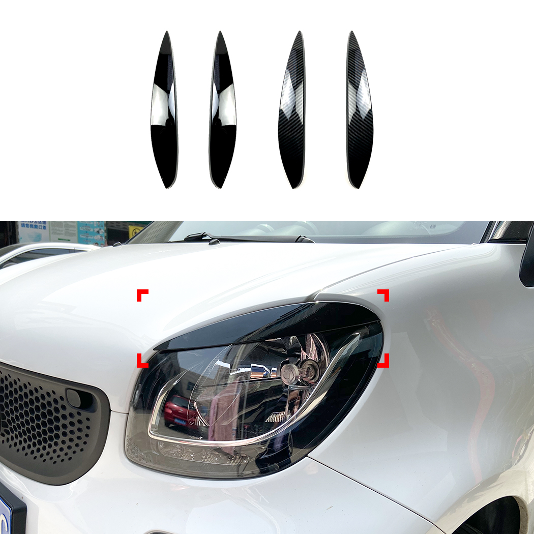 AMP-Z Headlight Eyebrows Eyelids Sticker For Mercedes Benz Smart C453 2014+