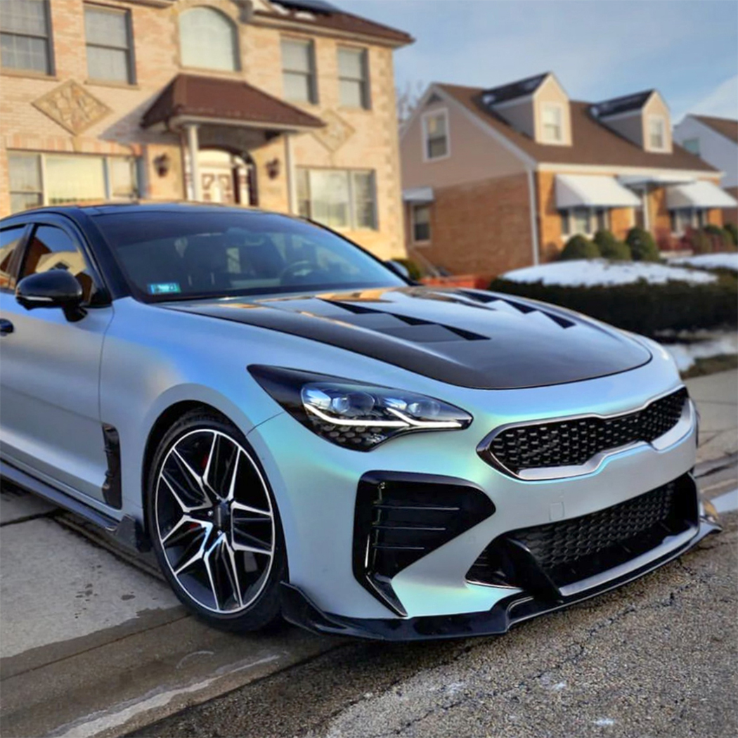 AMP-Z Front Bumper Fins Spoiler Canards For Kia Stinger 2018+