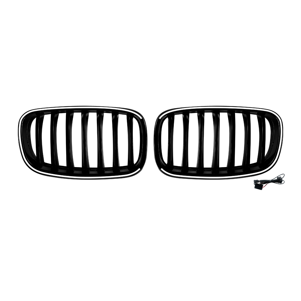 AMP-Z Front Bumper Grille Grill With Lights For BMW X5 E70 X6 E71 2006-2013