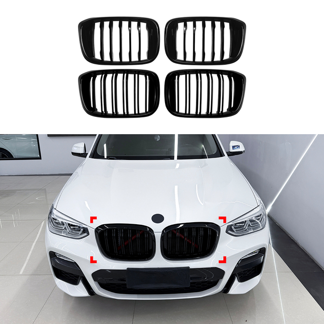 AMP-Z Front Bumper Grille Grill For BMW X3 G01 X4 G02 Pre-facelift 2018-2021