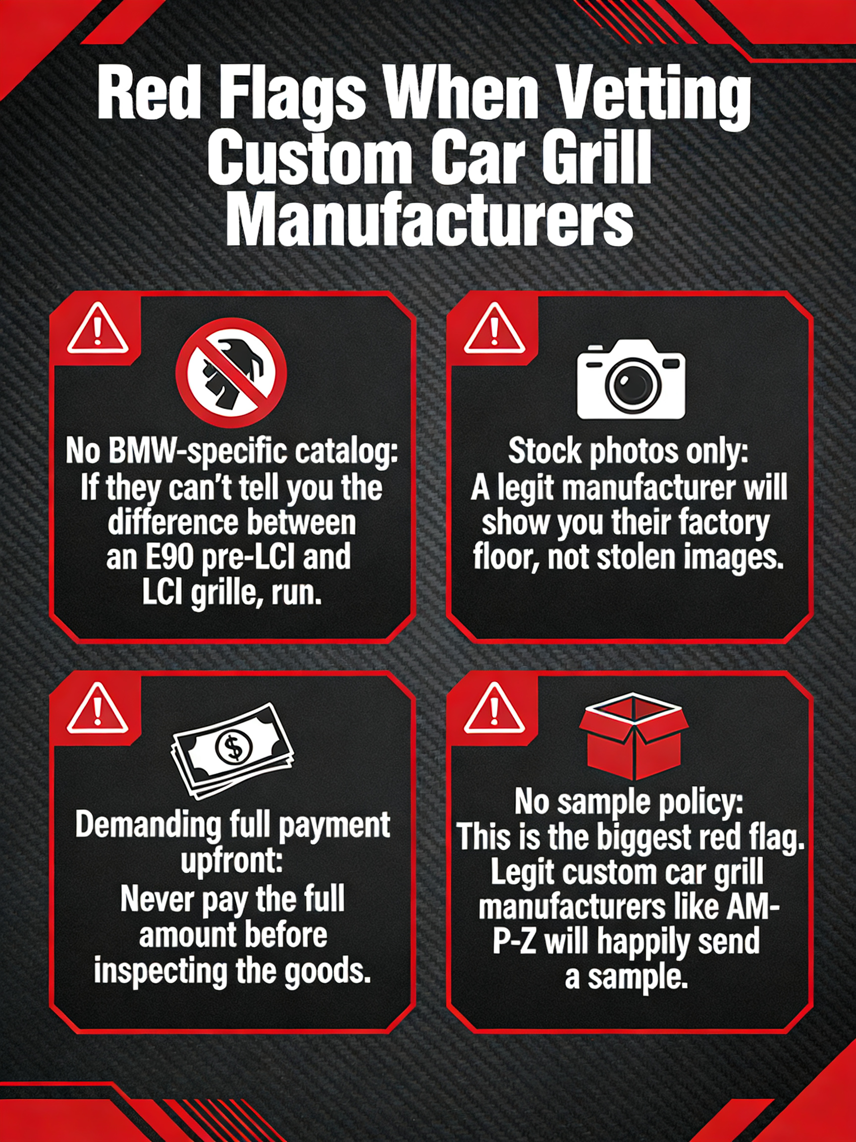 Red Flags When Vetting Custom Car Grill Manufacturers