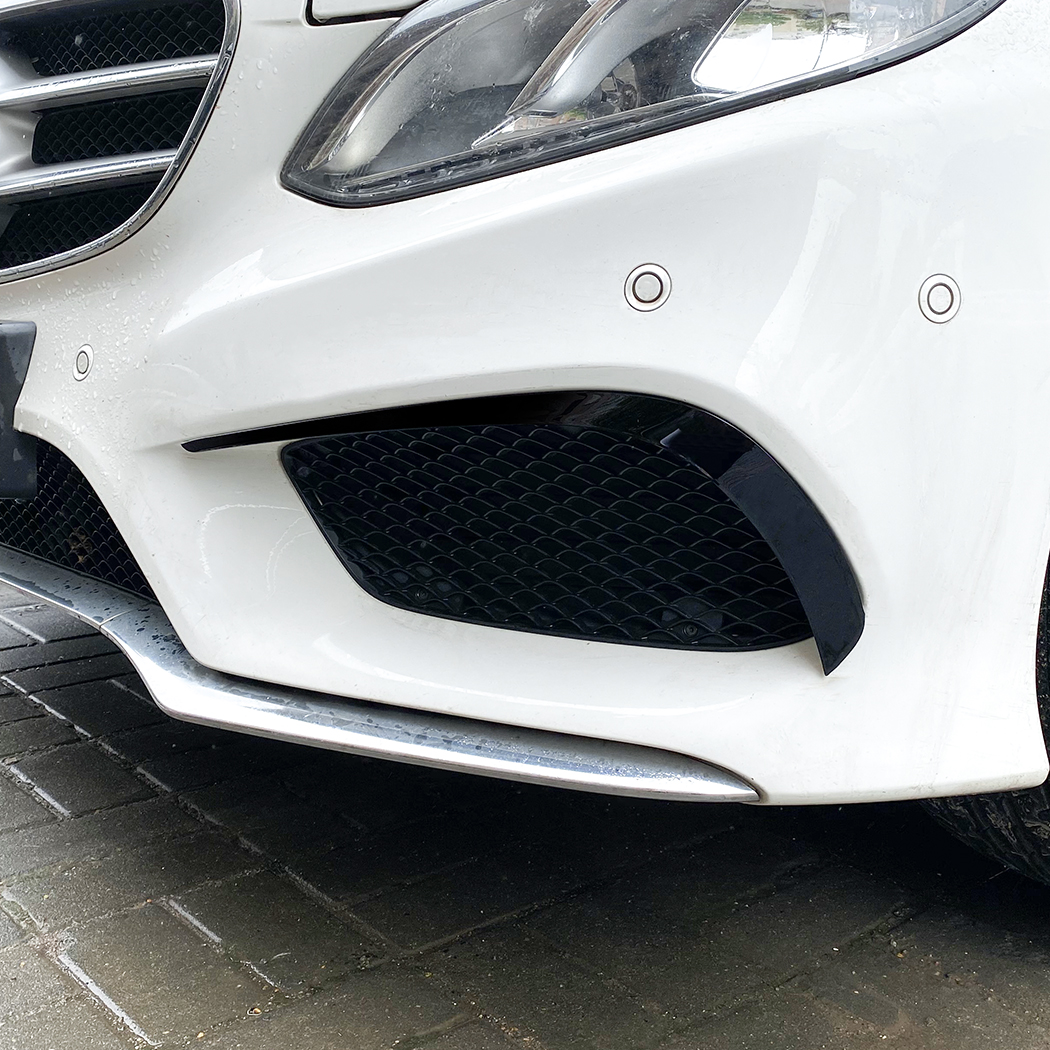 AMP-Z Front Bumper Fins Spoiler Canards For Mercedes Benz E Class W212 4-Doors AMG-Line 2013-2015
