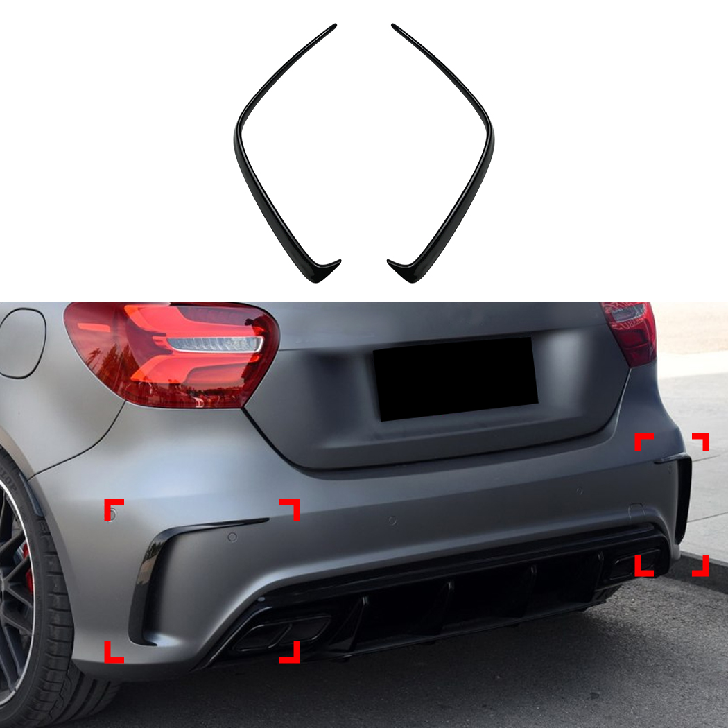 AMP-Z Rear Bumper Fins Spoiler Canards For Mercedes Benz A Class W176 2013-2018