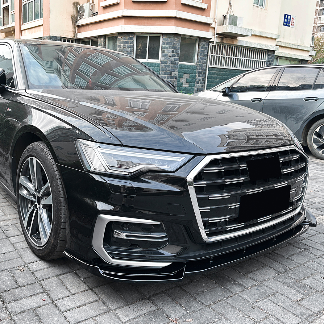 AMP-Z Front Bumper Lip Spiltter For Audi A6 C8 Sline 2018-2025