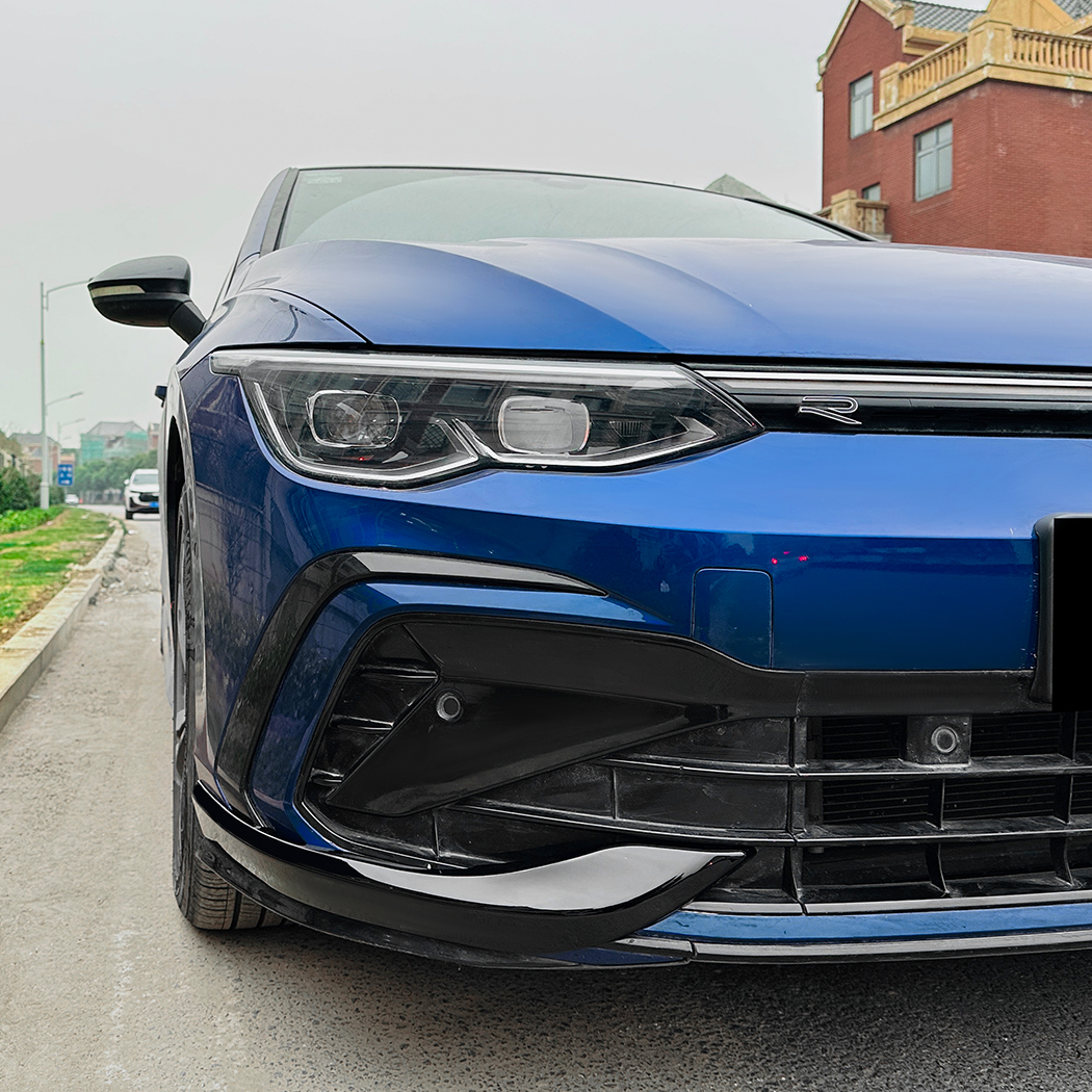 AMP-Z Front Bumper Fins Spoiler Canards For VW Volkswagen Golf MK8 GTI Rline 2020-2024