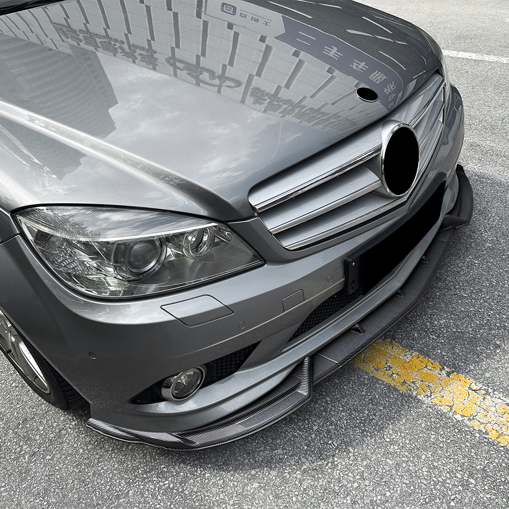 AMP-Z Front Bumper Lip Spiltter For Mercedes Benz C Class W204 Pre-facelift AMG Line 2007-2010