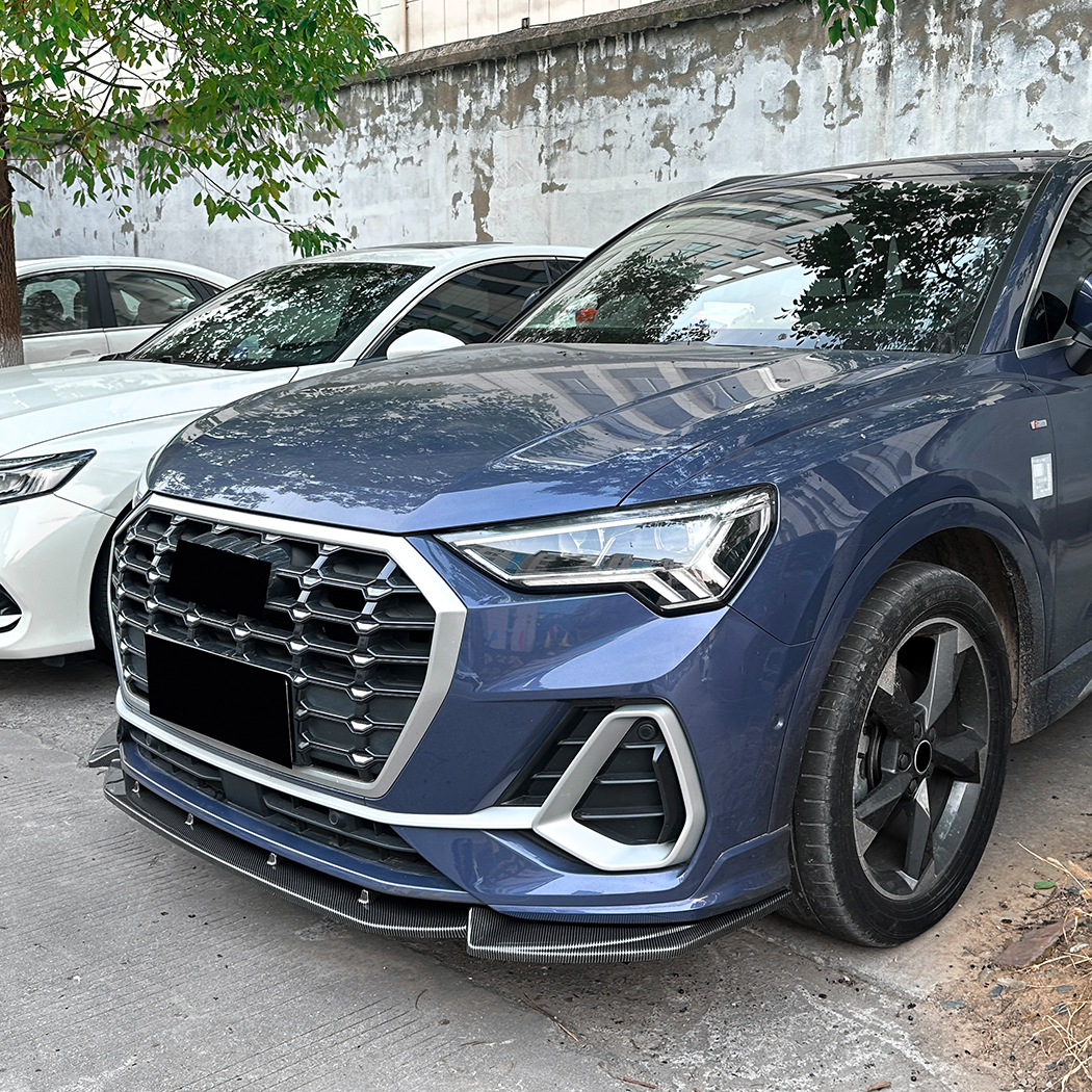 AMP-Z Front Bumper Lip Spiltter Black For Audi Q3 F3 Sline 2019+