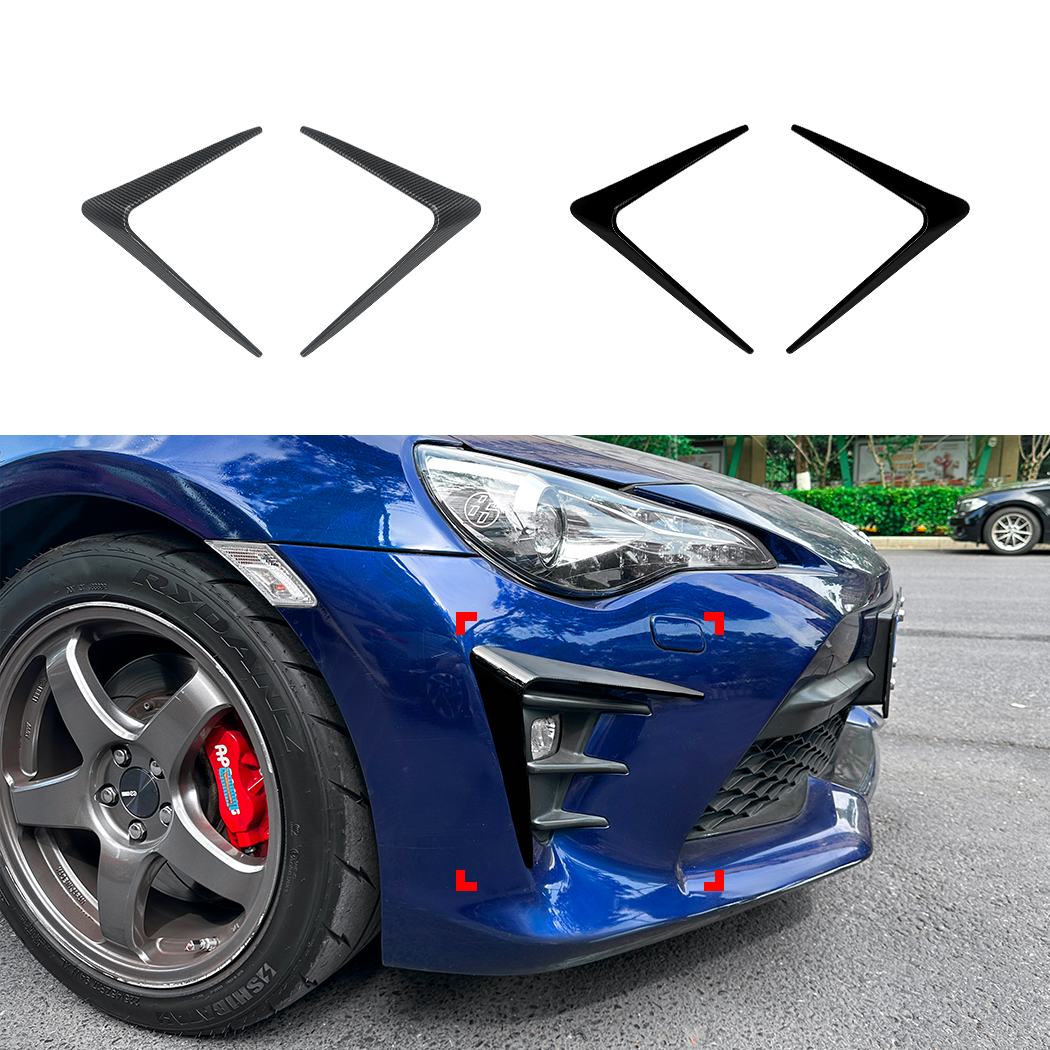 AMP-Z Front Bumper Fins Spoiler Canards For Toyota GT86 Facelift 2017-2020