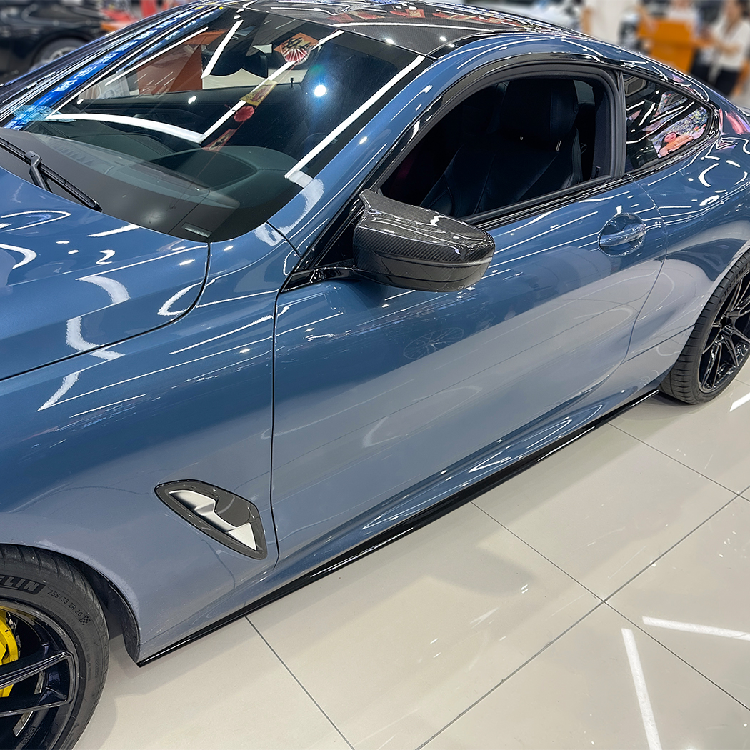 AMP-Z Side Skirt Rocker Panel Splitter Lip For BMW 8 Series Coupe G14 G15 M Sport 2019+